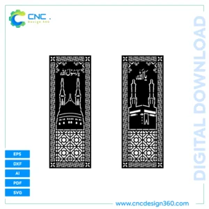 Islamic Sanctuary Gate – Laser Cut Ready, CNC File, DXF, SVG, AI, PDF, EPS | Digital Download
