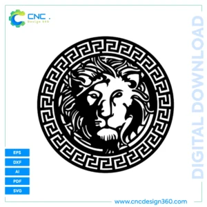 Modern Wall Versace Lion Face Design | Vector Art for Cutting & Printing | Instant Download