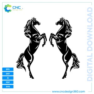 Horse Wall Art Digital Files Bundle | CNC & Laser Ready | Includes DXF, EPS, AI, PDF