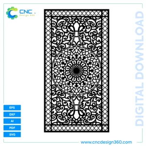 Intricate Arabesque Medallion Gate Design | 5 Vector File Formats