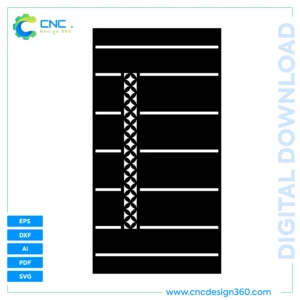 Striped Panel Gate with Circles Design for Laser Cutting | 5 File Types