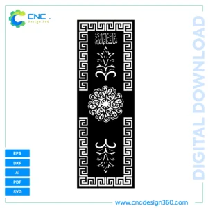 Islamic Scroll Versace Border Gate Vector File Set | CNC-Ready AI DXF SVG EPS PDF