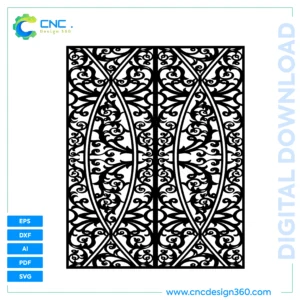 Ornamental Gate – CNC Ready File, Laser Cut, DXF, SVG, AI, PDF, EPS | Instant Download