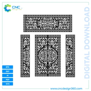 Ornate Frame Gate – Laser Cut Design, DXF, SVG, AI, PDF, EPS | Downloadable