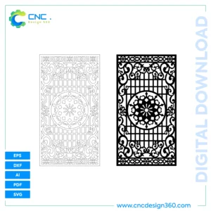Ornamental Grid Panel – CNC Ready File, Laser Cut, DXF, SVG, AI, PDF, EPS | Instant Download