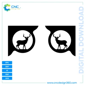Decorative Wall Art Design – Deer | Digital Files for CNC, Laser Cut (SVG, DXF, EPS, AI, PDF)