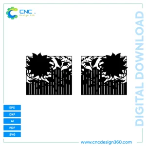 Floral Burst Gate – CNC Laser Cut Design, DXF, SVG, AI, PDF, EPS | Get Your File