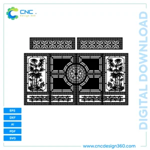 Laser Template: Bamboo Medallion Gate – CNC Cut File, DXF, SVG, AI, PDF, EPS | Digital Acquire