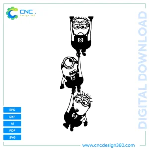 Modern Wall Design – Cartoon Character Group | Vector Art for Cutting & Printing | Instant Download