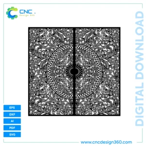 Intricate Mandala Gate – CNC Ready File, Laser Cut, DXF, SVG, AI, PDF, EPS | Instant Download
