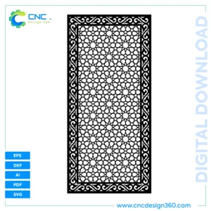 Star Pattern Gate Design DXF File – SVG, AI, EPS, PDF for CNC Cutting