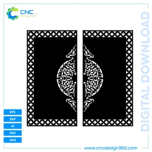 DXF SVG Gate Cut File – Diamond Border Medallion Gate Vector for Laser/Plasma