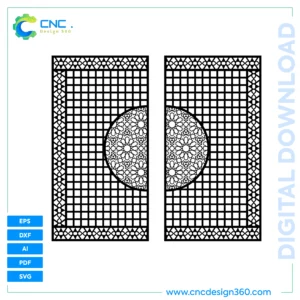 Grid Circle Gate Vector File | AI DXF EPS SVG PDF Included
