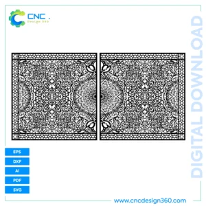 Detailed Scroll Gate Design – CNC-Ready Vector Set (DXF, EPS, SVG)