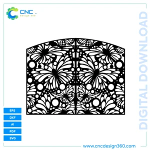Floral Gate – Laser Cut Ready, CNC File, DXF, SVG, AI, PDF, EPS | Digital Download
