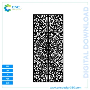 Central Rosette Gate – Laser Cut File, Ready to Use, DXF, SVG, AI, PDF, EPS | Download Now