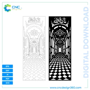 CNC Design : Islamic Corridor Panel – Laser Cut File, Ready to Use, DXF, SVG, AI, PDF, EPS | Download Now