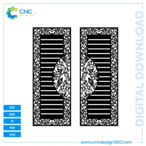 Digital File: Floral Stripe Gate – Laser Cut Ready, CNC, DXF, SVG, AI, PDF, EPS | Immediate Download