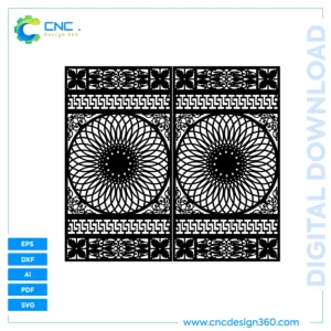 Circular Lattice Gate – Laser Cut CNC File, DXF, SVG, AI, PDF, EPS | Digital Delivery