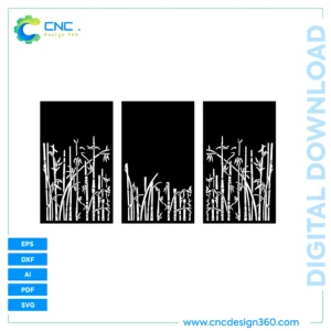 CNC Design: Bamboo Grove Panel Set – Laser Cut File, Ready to Use, DXF, SVG, AI, PDF, EPS | Download Now
