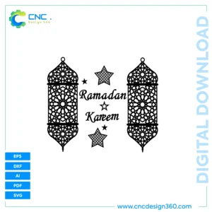 Wall Art – Ramadan Lanterns with Stars | Digital Vector Files (SVG, AI, DXF, EPS)
