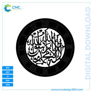 Digital Clock Template – Kalma Tayyaba Clock | All Formats Included | EPS, AI, SVG