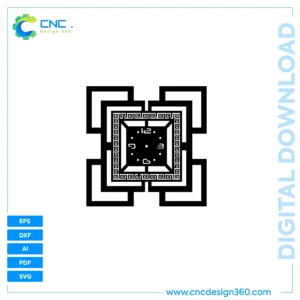 Wall Clock Design – Abstract Geometric Clock | Digital Files | EPS, SVG, DXF, AI, PDF