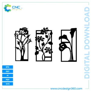 Floral Rectangular Wall Panels | Instant Digital File | Multi-Format Bundle