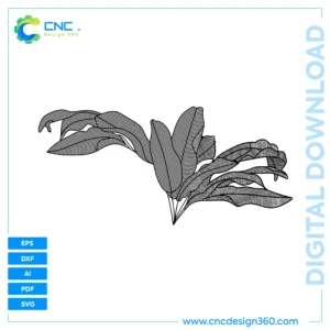 Digital Wall Decor Template – Tropical Leaf Decor | EPS, AI, SVG, DXF, PDF for CNC or Laser Use