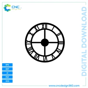 Roman Numeral Clock Design | Vector Format | CNC & Laser Ready