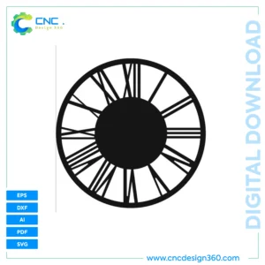 Arabic Script Clock – Classic Roman Numeral Clock Face | Digital Bundle | Ready to Cut & Print